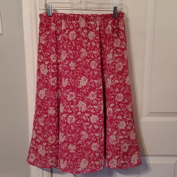 *Appleseed's Petites Floral Pullon Skirt - Picture 1 of 7